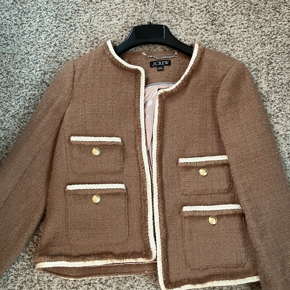J.Crew Tan Maritime Tweed Lady Jacket